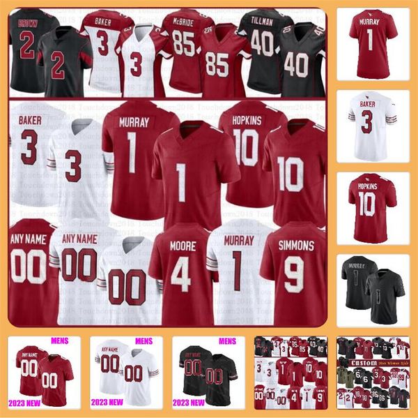 

custom kyler murray arizonas tee football cardinal jerseys jj watt deandre hopkins budda baker nflzzz pat tillman myjai sanders kurt warner, Black