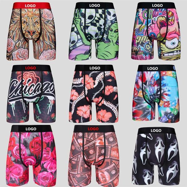 

cotton underpants men boxers briefs breathable underwear shorts pants with bags branded male226z, Black;white