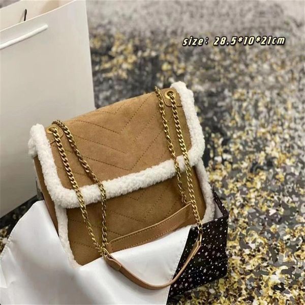 

newarrivals ni-ki vintage calfskin leather chain shoulder bags clutch flap bag designer crossbody letter logo totes purse womens s186p