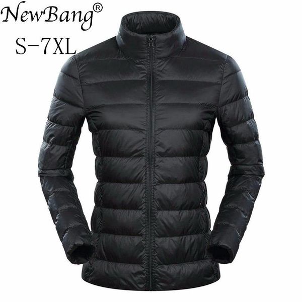

parkas newbang brand 5xl 6xl 7xl plus women's down coat ultra light down jacket women feather lightweight windbreaker warm thin coats, Black