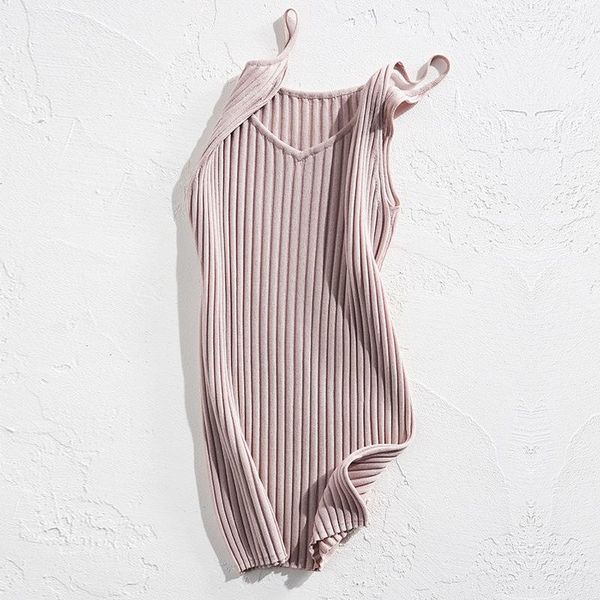 

t-shirt ribbed spaghetti camisole women knitted summer colorful, White