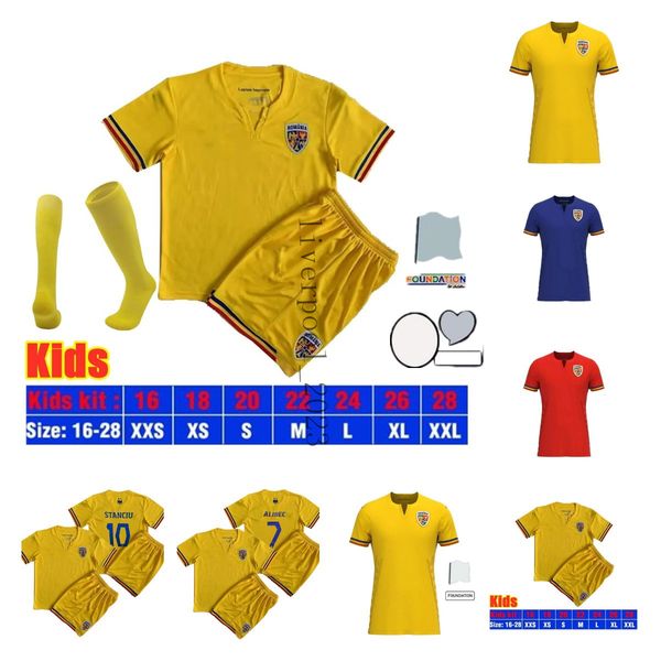 

2023 2024 romania soccer jerseys national team dragusin home away 3rd alibec dragusin stanciu burca munteanu baluta marin 23 24 marin moruta, Black;yellow