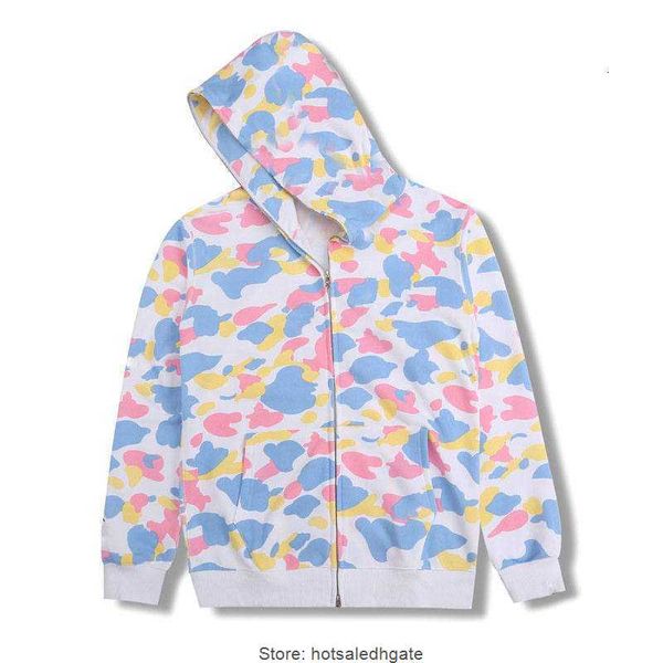 

craftsmanship men's hoodies shark head camo bathing shark camouflage apes full zip coat long sleeve jacket sweatshirt, Black
