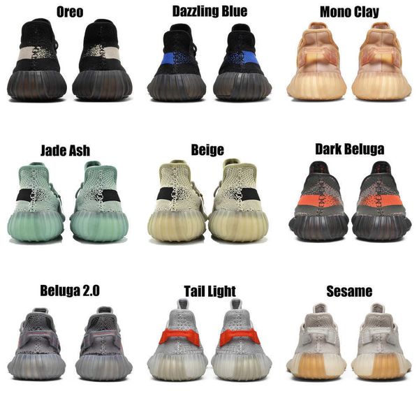 

2023 yeezzys women mens running shoes bone dazzling mono beluga reflective mx oat rock blue black static reflective jogging walking trainers