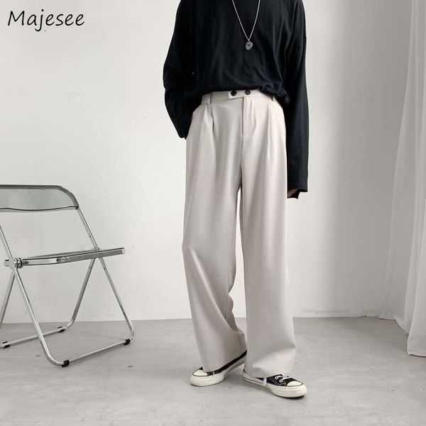 

pants men casual pants couples oversized s3xl draped baggy chic straight mopping trousers male high street solid advanced pantalones, Black