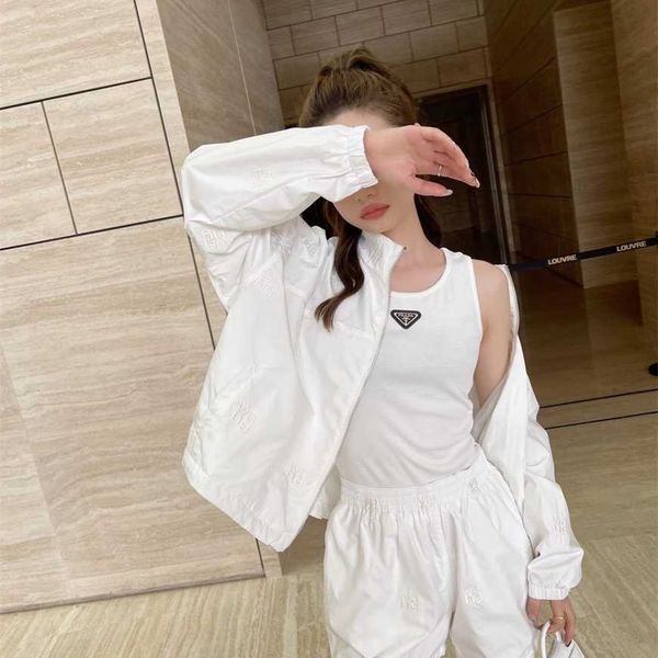 

32% off family summer new fashion classic triangle label simple casual versatile tank top, White