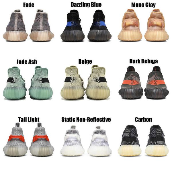 

2023 yeezzys women mens running shoes bone dazzling mono beluga reflective mx oat rock blue black static reflective jogging walking trainers