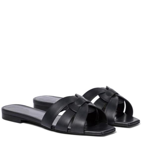

summer tribute women039s leather slides sandal intertwining strap nu pieds 05 outdoor lady beach sandals slippers ladies comfor5201913, Black