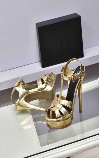 

designer women039s shoes stiletto sandals tribute patents leather gladiator sandal platform highheeled sandals woman pump4829355, Black