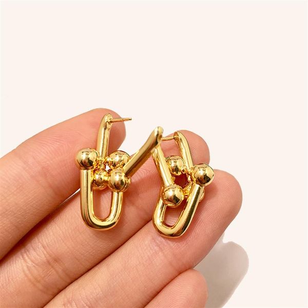 

new stainless steel heart shape stud u-type t earrings for women fashion genuine jewelry rose gold silver gold love earring enamel249g, Golden;silver