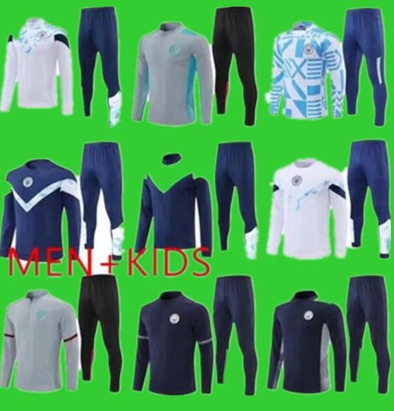 

haaland 22 23 soccer tracksuit de bruyne mans cities grealish sterling ferran mahrez ruben manchesters foden 2022 2023 training suit uniform, Black