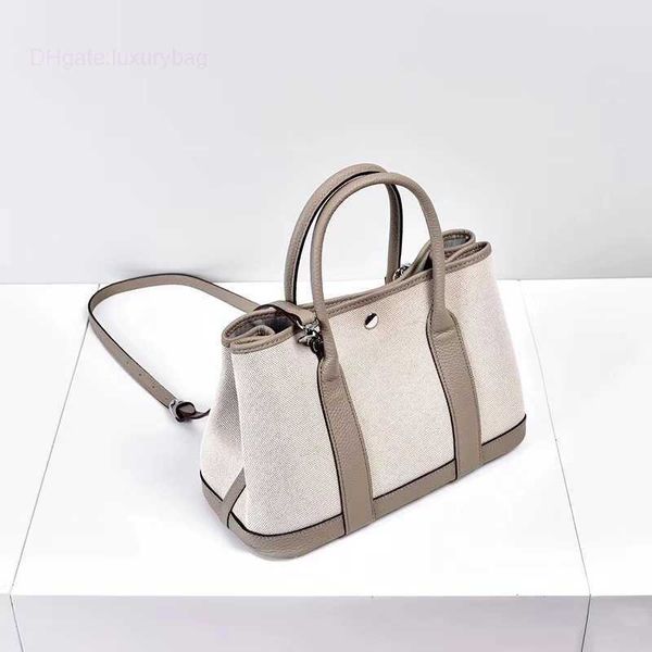 

designer herbag garden party evening h2023 new layer cow with linen canvas garden leather tote hand messenger bag wzny