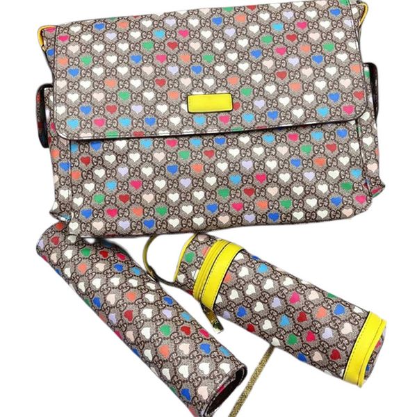 

mom baby diaper bag 3-piece set paris female designer print multifunctional fashion zipper & hasp one shoulder bag mom and girl's gift