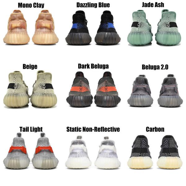 

2023 yeezzys women mens running shoes bone dazzling mono beluga reflective mx oat rock blue black static reflective jogging walking trainers