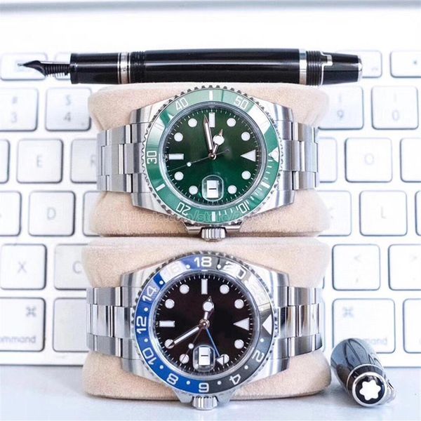 

50th anniversary designer watches full rose gold bezel black dial black and green batman oyster jubliee bracelet right hand crown 280r, Slivery;brown