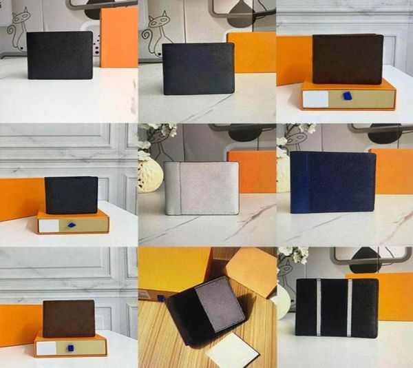 

luxurys men wallet man leather coated canvas credit card holder brand coin purse daily storage fold pocket cash wallets with box1025843, Red;black