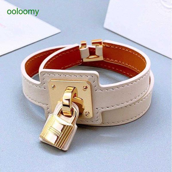 

hemres designer bracelet gold bracelet for women lock scalp leather bracelet cowhide double loop female h japanese and korean s popular inte, Black