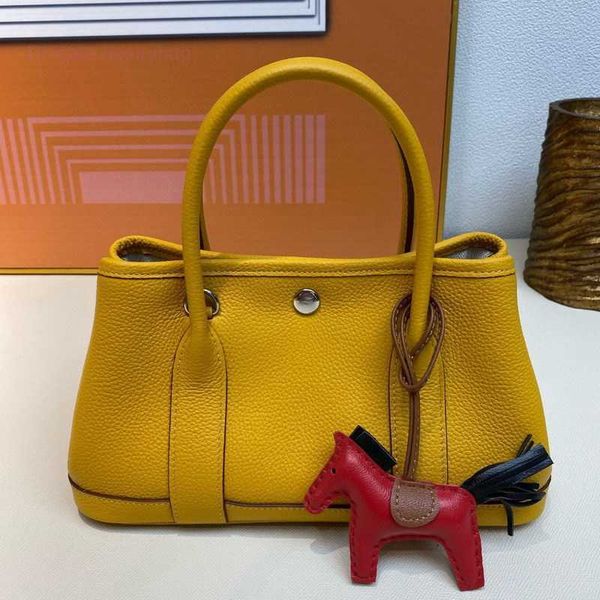 

designer herbag garden party evening 2023 new h layer cow togo garden leather women's leisure tote bag portable one-shoulder large capa