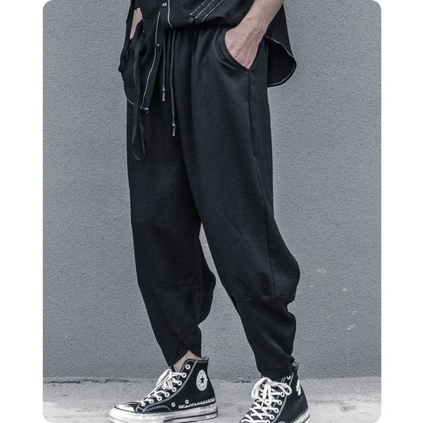 

pants department of irregular large size object haroun pants widelegged pants feeling male feet pants stylist bloomers baggy pants, Black