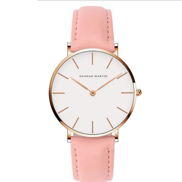 

36mm simple womens watches accurate quartz ladies watch comfortable leather strap or nylon band two hands wristwatches318u, Slivery;brown