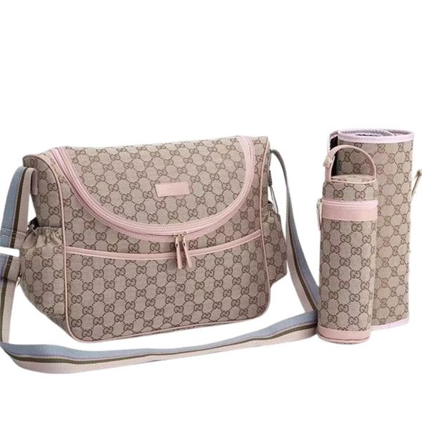 

mom baby diaper bag 3-piece set paris female designer print multifunctional fashion zipper & hasp one shoulder bag mom and girl's gift