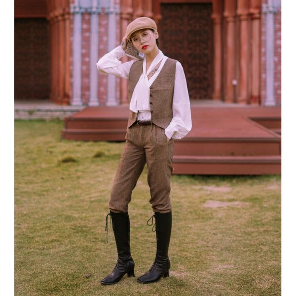 

vests women's suit herringbone tank vintage v neck tank thin tank women's sleeveless jacket, Black;white