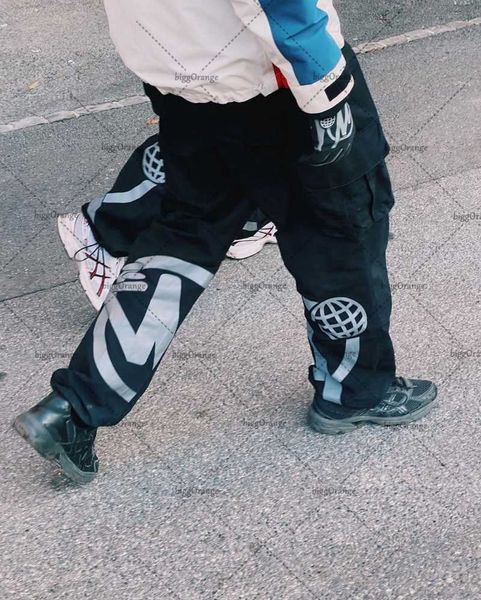 

men's pants streetwear y2k cargo pant overalls minus two bla pants 2023 new harajuku fashion casual loose men ro straight wide leg pant, Black
