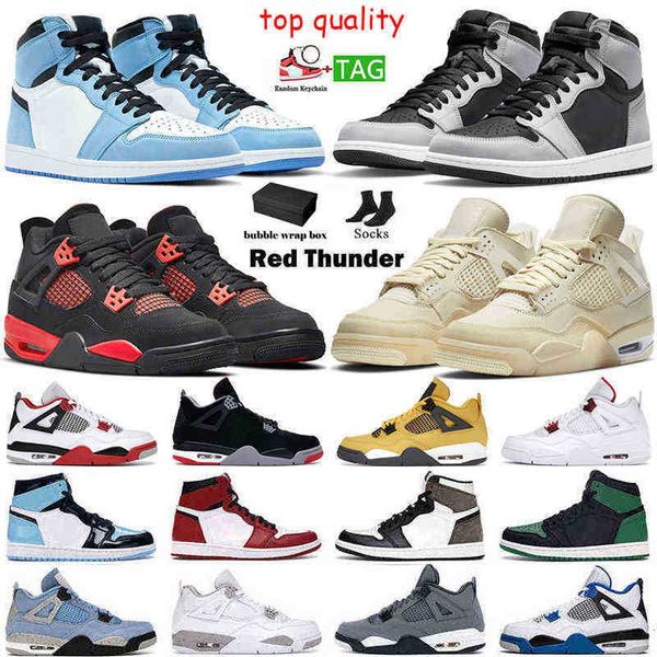 

men women running basketball shoes 4 4s red thunder black cat sail white oreo tour yellow 1s university blue chicago hyper royal