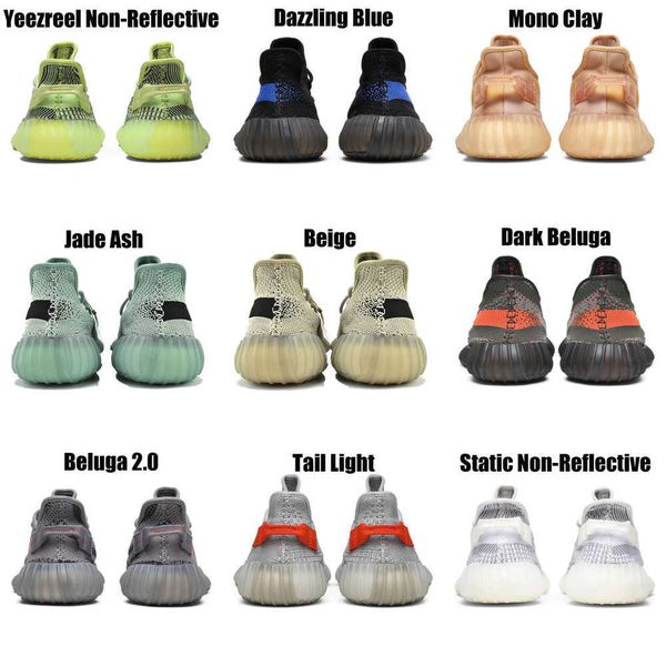 

2023 yeezzys women mens running shoes bone dazzling mono beluga reflective mx oat rock blue black static reflective jogging walking trainers