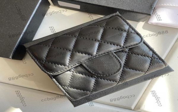 

classic mini flap lambskin trifold square wallet bags card holder insert change gold metal hardware multi pochette outdoor designe5288538, Red;black
