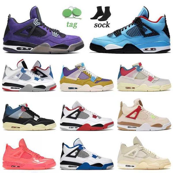 

basketball shoes trainers outdoor sneakers retro university blue jumpman kaws grey sail red thunder 4 4s iv mens women jumpman4 with box