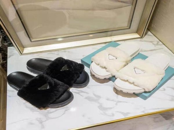 

women early spring wool warm sandals luxurious limited edition comfortable weave show style house slipper with box6558387, Black
