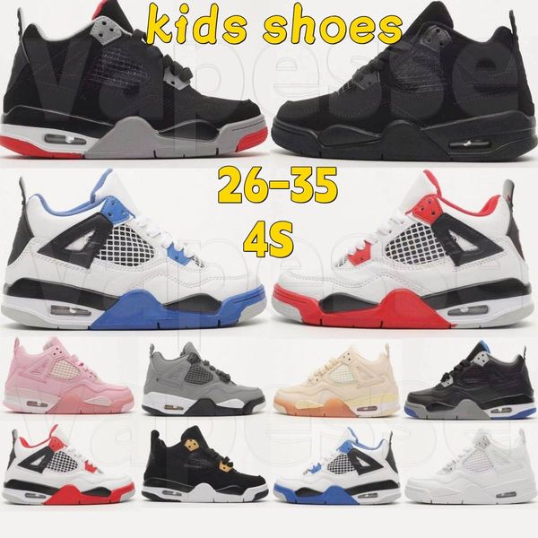 

kids shoes athletic children jumpman 4s basketball boys girls sports boy shoes sneakers b6ow #, Black