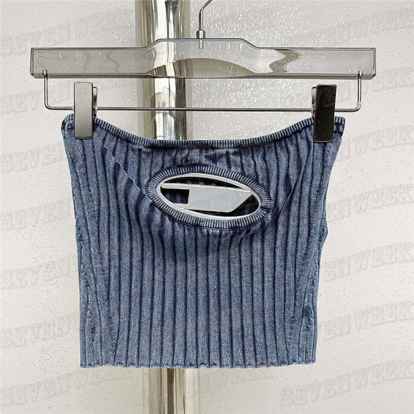 

tube tanks womens knitted strapless vest design hollow letter camis for lady, White