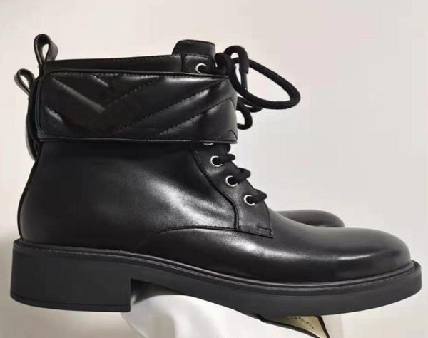 

designer brushed and nylon laced booties women ankle boots leather biker australia winter size eur 35416812000, Black