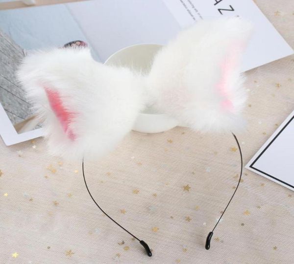 

hair accessories party club bar wearing decorate headband fur ear pattern cat bell clips hoop removable hairpin cosplay costume13713192, Slivery;white