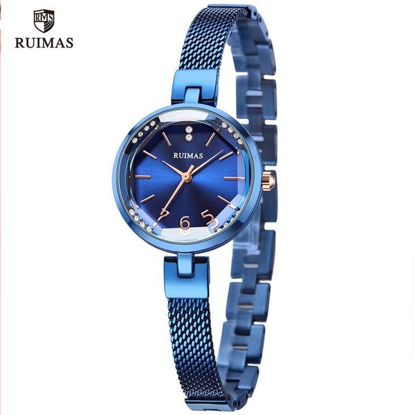 

ruimas women's simple analog blue watches luxury brand quartz watch ladies woman water resistant wristwatch relogio girl 2645, Slivery;brown