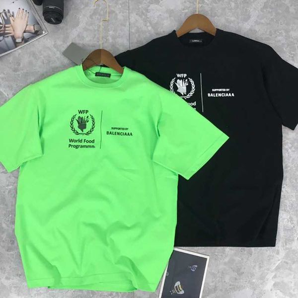 

t shirt family high edition wfp world grain printing short sleeve couple t-shirt women's casual style, White;black