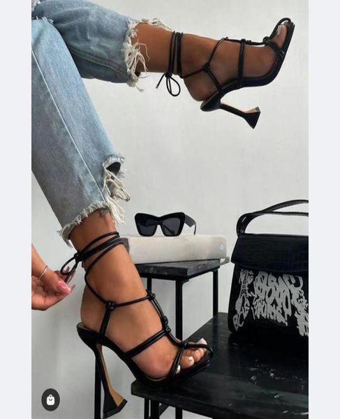 

sandals 2022 summer women 11cm high heels strap green fetish gladiator platform sandles lady stripper cross tie plus size shoes9433853, Black