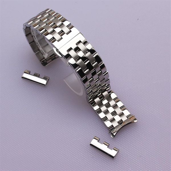 

16mm 18mm 20mm 22mm 24mm silver depolyment watchband black metal watch bands bracelets common curved end flat ends fo2561, Black;brown