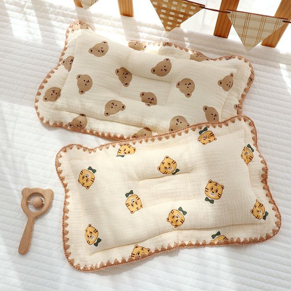 

pillows 1pcs soft baby cotton pillow for 0-1 years old born head care cute infant bedding decoration nursing shaped sleep pad 230422