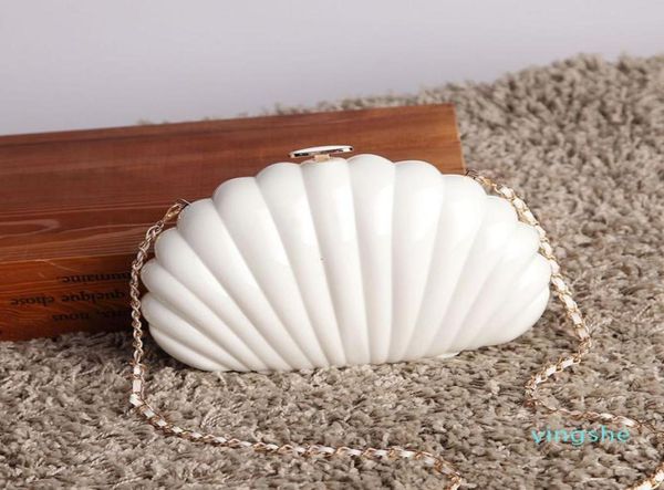

evening bags white acrylic seashell shape women039s handbags party fashion chain wedding bag lady purses shell shoulder crossbo5893750