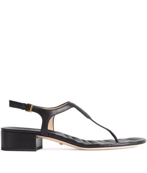

22ss womens fashion leather sandals bucklefastening ankle strap sandal with low block heel size euro 35437666434, Black
