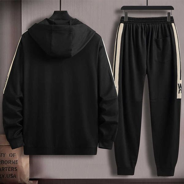

tracksuits sweater set plus size clothing coat trend spring and autumn fat men's sports, Gray