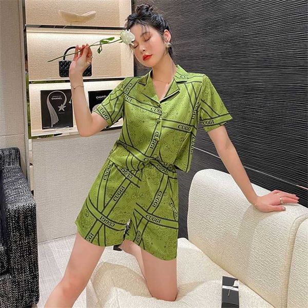 

summer new style pajamas female ice silk fashion tiktok net red household clothes suit