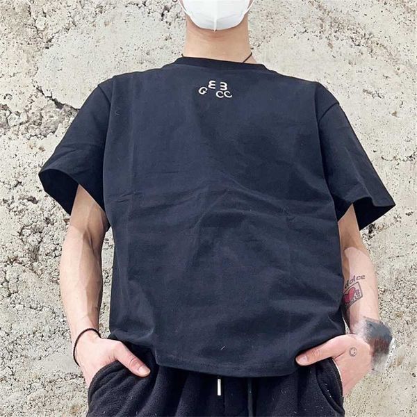 

36% off gujia cotton short sleeve round neck t-shirt fashion loose embroidery letter versatile tee top, White;black