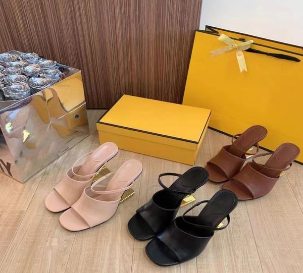 

fashion women sandal luxury high heels designer lady gentlemen colorful canvas letter anatomic leather slide 6 style model 3541 w7470526, Black