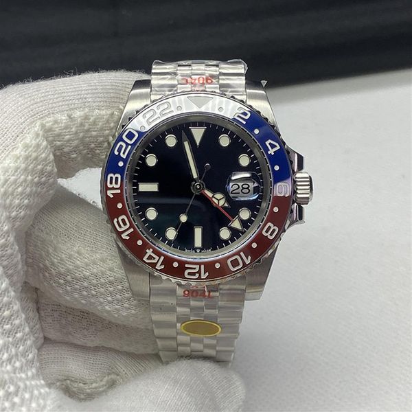 

superr luxury watch clean factory blue and red bezel pepsi dial 904 steel swiss 3285 movements 40mm mens automatic watch272n, Slivery;brown