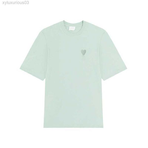 

paris designer amis t shirt macarone candy color love embroidery letter a hearts pure cotton short sleeves for men and wome, White;black