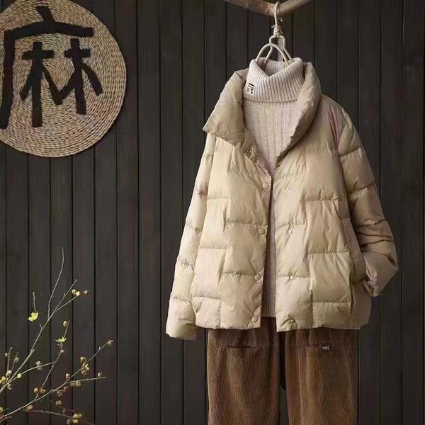

parkas spring and autumn down jacket women's jackets standup collar coat for women light outerwear female korean down coat, Black